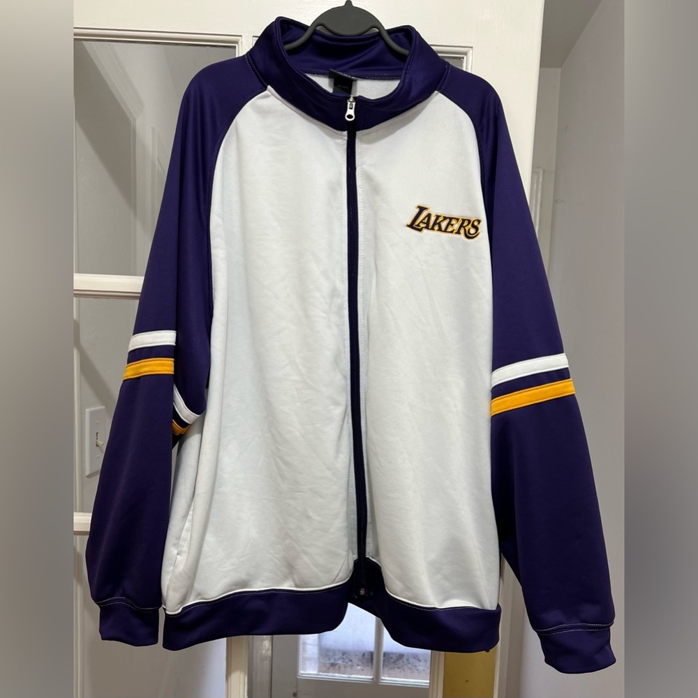 Lakers NBA Mens Jacket White Purple
Yellow 2XL